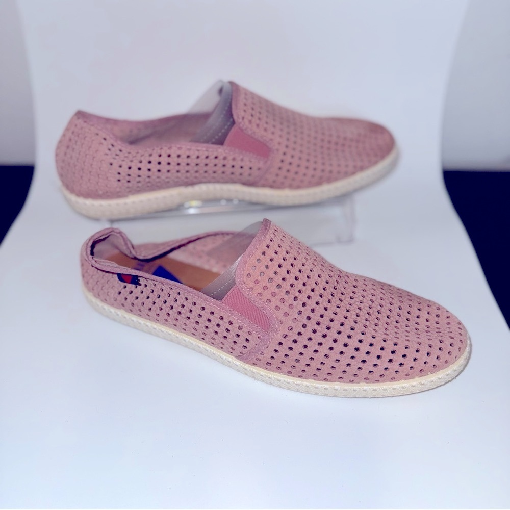 Verbenas Pink Perforated Suede Espadrille Slip On Shoes - US 10–10.5